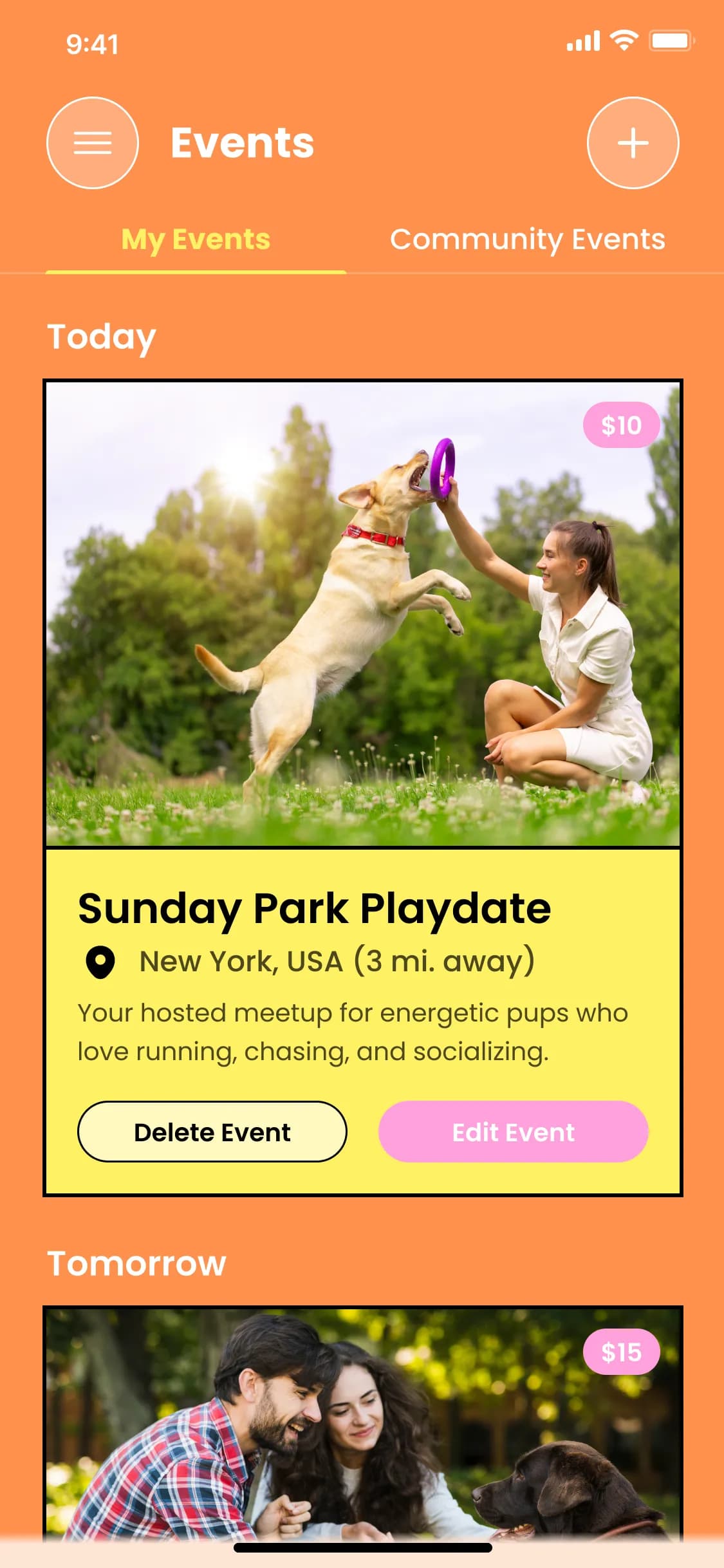 Doxie Events screen